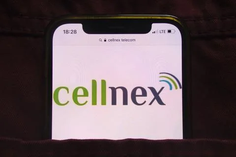 Cellnex Telecom SA logo on mobile phone Stock Photos