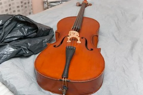 Cello abandoned on the bed Фото
