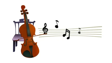 Cello and music notes, Melody of music abstract with musical notes, musical Stock Footage 270195188