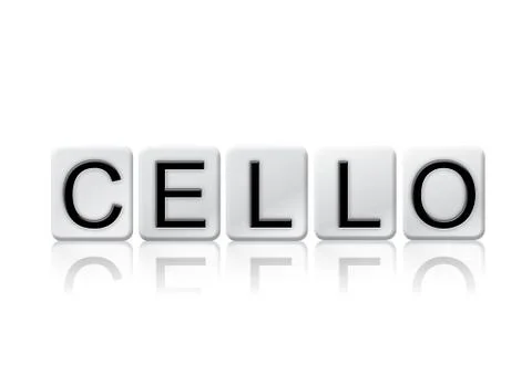 Cello Concept Tiled Word Isolated on White Stock Illustration