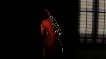 Cello in a dark room Stock Footage 85862615