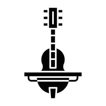 Cello Glyph Icon Stock Illustration