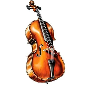 Cello isolated on a white background. Stock Illustration