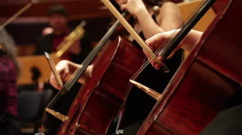 Cello in an orchestra Stock Footage 45899674