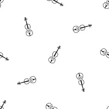 Cello pattern seamless black Stock Illustration