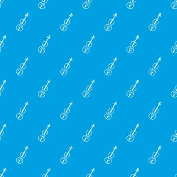 Cello pattern seamless blue Stock Illustration