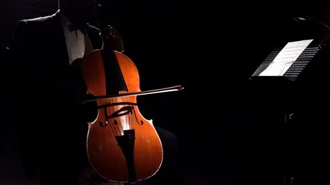 Cello Player with Music Stand Video stock 111919720