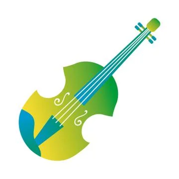Cello string instrument line and fill style icon Stock Illustration