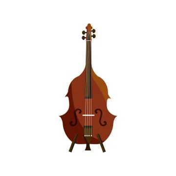 Cello string musical instrument isolated icon Stock Illustration