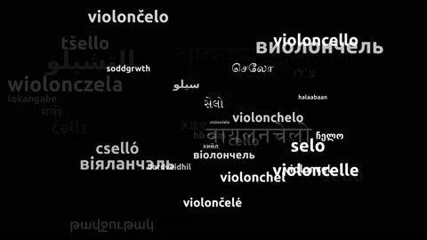 Cello Translated in 50 Worldwide Languages Endless Looping 3d Zooming Wordclo Video stock 145209153