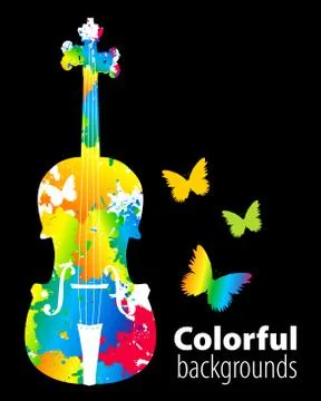 Cello, violoncello color background Stock Illustration