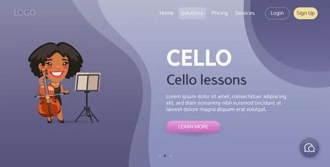 Cello Website Template Stock Illustration