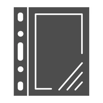 Cellophane file solid icon. Document plastic transparent bag symbol, glyph style Illustrazione stock