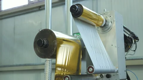 Cellophane is moving between the shaft. Stock Footage 245024611