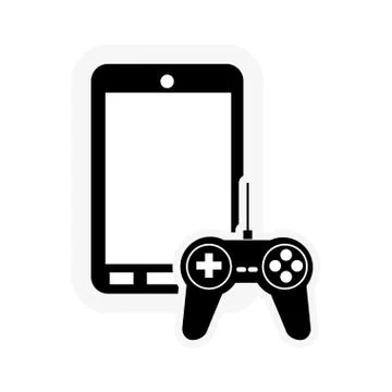 Cellphone and game controller icon Stock Illustration