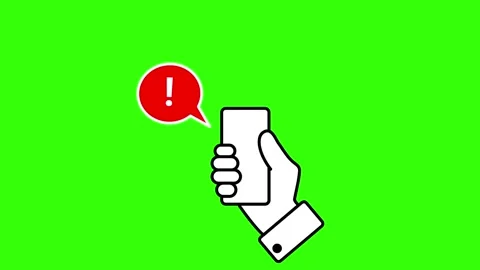 Cellphone animated error notification cellphone issues notification exclama.. Stock Footage 303680313