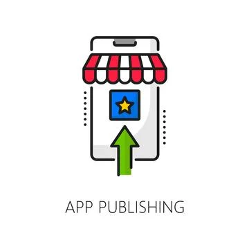 Cellphone application develop and publishing icon イラスト素材