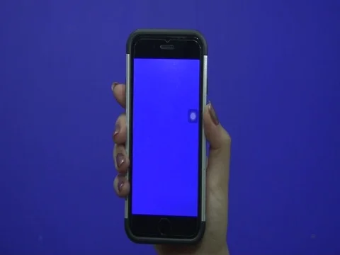 Cellphone with blue screen Stock Footage 82590071