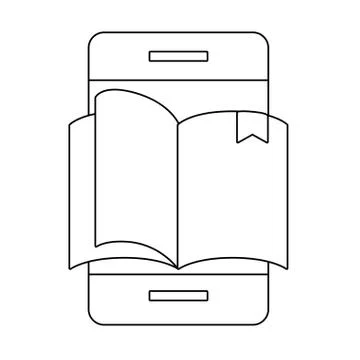 Cellphone with book 스톡 일러스트