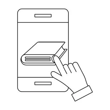 Cellphone with book Illustrazione stock