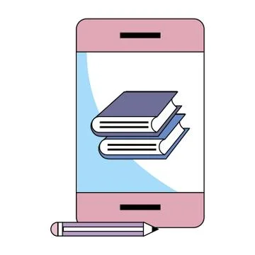 Cellphone with book Stockillustratie