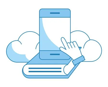 Cellphone with book イラスト素材