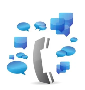 A cellphone chat concept illustration design over a white background Ilustração Stock