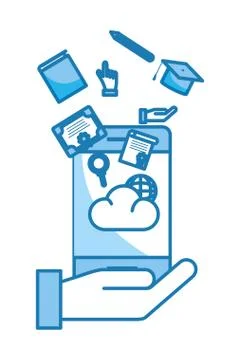 Cellphone with cloud Illustrazione stock