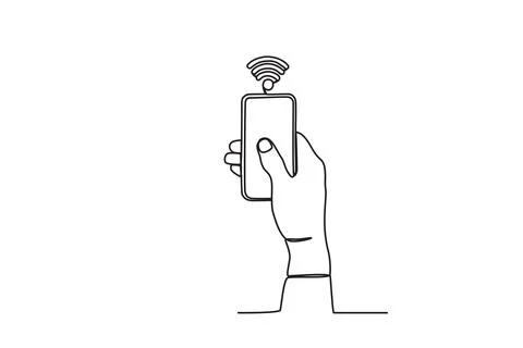 A cellphone connected to the Internet Stock Illustration