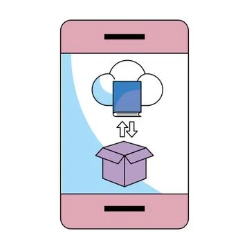 Cellphone with download reference Stockillustratie