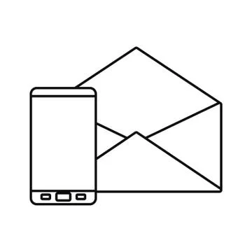 Cellphone email message white background 스톡 일러스트