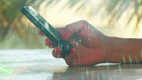 Cellphone with forex chart animation Stock Footage 99702765