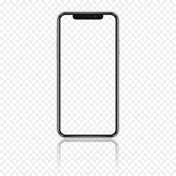 Cellphone frame mockup with transparent screen isolated on transparent back.. Stock Illustration