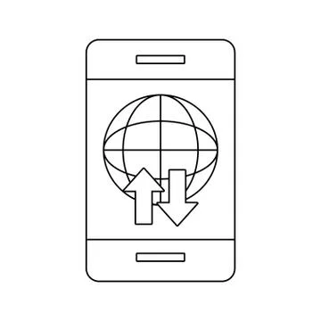 Cellphone with globe Stockillustratie