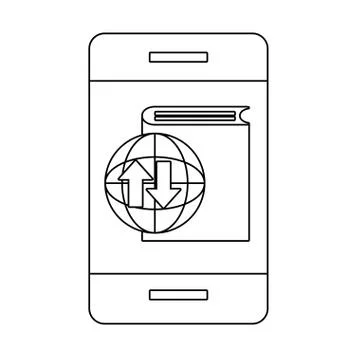 Cellphone with globe 스톡 일러스트