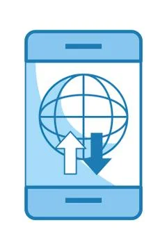 Cellphone with globe イラスト素材