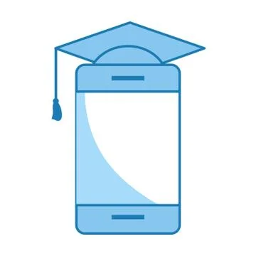 Cellphone with graduation cap イラスト素材