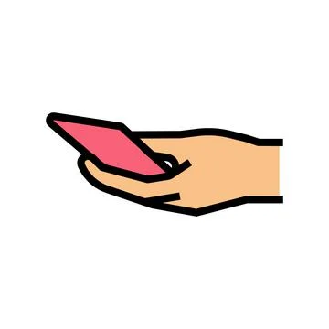 Cellphone in hand color icon vector illustration Illustrazione stock