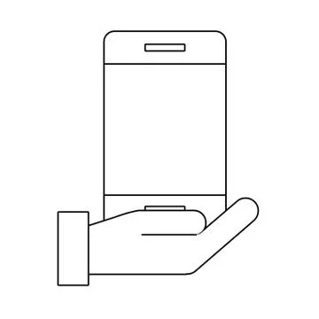Cellphone hand holding 스톡 일러스트