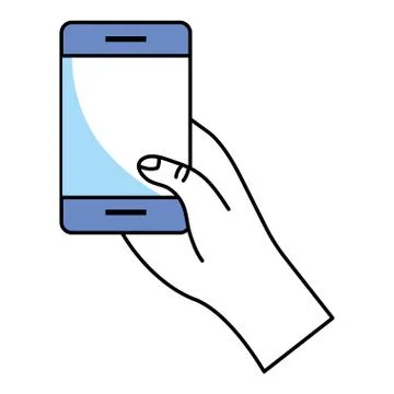 Cellphone hand holding Illustrazione stock