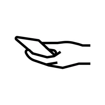 Cellphone in hand line icon vector illustration Illustrazione stock