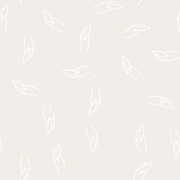 Cellphone in hand line seamless pattern Stock Illustration