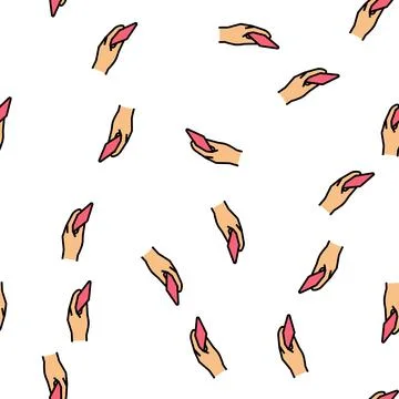Cellphone in hand vector seamless pattern Stock Illustration