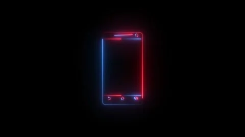 Cellphone icon red and blue 스톡 동영상 331707587