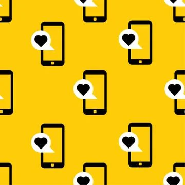 Cellphone with love message pattern Stock Illustration
