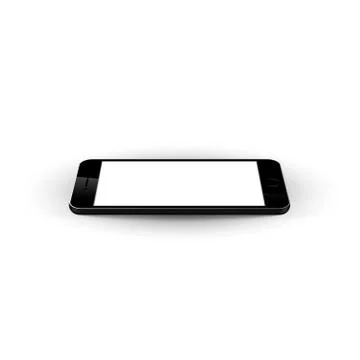 Cellphone mock up with blank screen isolated on white background. Vector illu Stock Illustration
