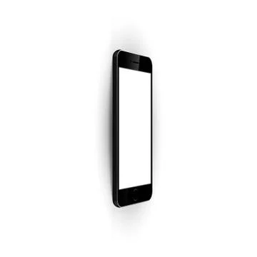 Cellphone mock up with blank screen isolated on white background. Vector illu Stock Illustration