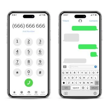 Cellphone mock up keypad and virtual keyboards Stock Illustration