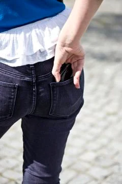 Cellphone in pocket Stock Photos