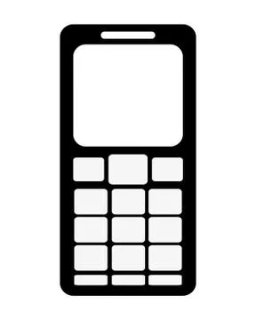 Cellphone with several buttons below screen icon Ilustração Stock